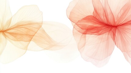 Wall Mural - Abstract design of flowing, translucent floral forms.