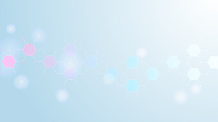 Poster - health care abstract background with hexagons, lines and dots. medical innovation banner template co