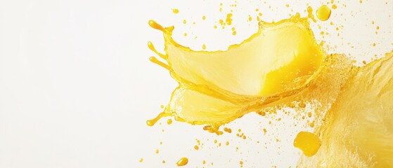 Poster - Refreshing splash of vibrant orange juice with dynamic liquid motion against a clean white background Concept of healthy drink, freshness, and summer