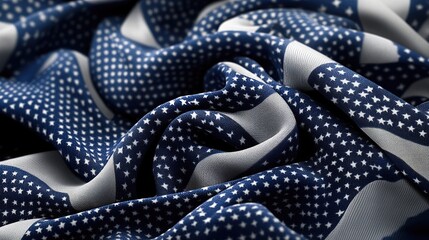 Poster - Flag folds close-up, fabric texture showing stars and stripes, Memorial Day feel