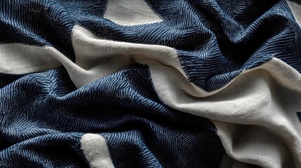 Poster - Flag folds close-up, fabric texture showing stars and stripes, Memorial Day feel