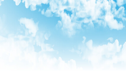 Wall Mural - abstract windy clear white cloud on light blue sky sea in morning sunny summer nature background con
