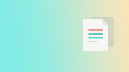 Poster - Summarizing Tool. Document summary icon. Isolated background, copyspace.. Simple flat icon of document with green border represents summarization in isolated space.