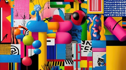 Poster - Abstract rhythm of colors in modern pop style, explosive gradients and dynamic visuals