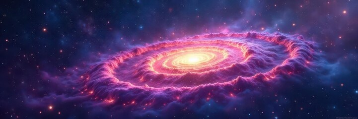 Wall Mural - Cosmic nebula swirls across a star-studded expanse , energy, depth
