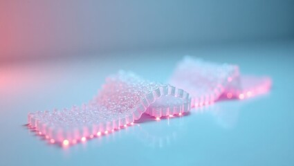Poster - Teeth Whitening Strips. Dirty Toothbrush. Trend product close-up. Dirty, pink toothbrush with excessive toothpaste conveys importance of oral hygiene in daily life struggles.