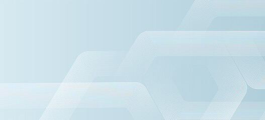 Fototapete - Modern medical or health care scientific abstract background with hexagons. Geometric stripe line art design for poster, brochure, cover, banner, header, website, presentation template