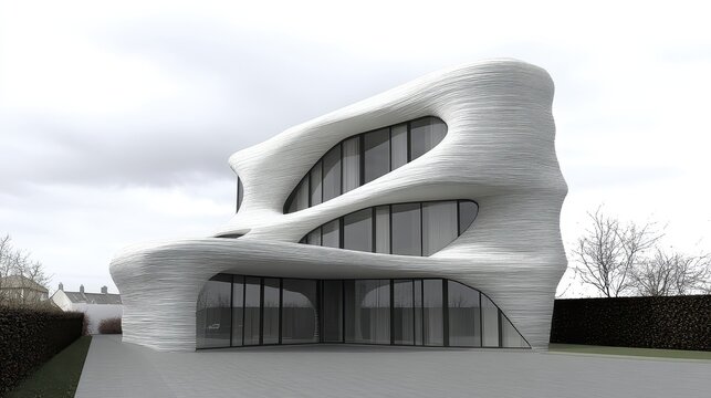 Futuristic Architectural Marvel Innovative Home Design Organic Structure Modern Residence Visualisation Eccentric Building Exterior