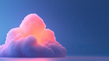 Poster - A glowing cloud formation against a gradient blue background