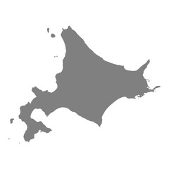 Fototapete - High Quality map of Hokkaido is a region of Japan, with borders of the prefectures