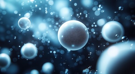 Wall Mural - Abstract digital illustration of spheres in motion.