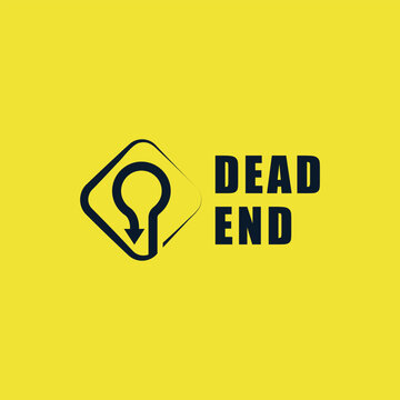 Dead End logo mark design sign road sign banner social post for business construction 