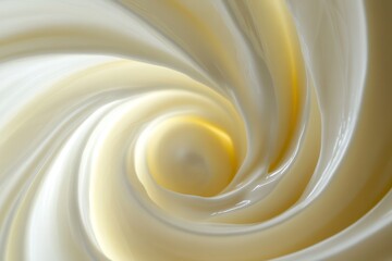 Aufkleber - Swirl of Cream:  A luxurious vortex of light ivory cream, spiraling into a silky-smooth center of dreamy texture and visual delight.