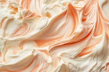 Aufkleber - Swirls of frosting create an abstract design, rich in creamy white with soft peach undertones. A sweet confection texture abounds.