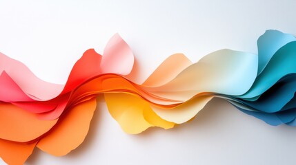 Fototapete - Artistic paper arrangement in gradient tones on white background
