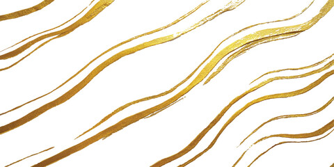 Aufkleber - Gold line on white background. Abstract gold wave flowing on white background. Gold wave design isolated on white background.