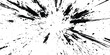 © Design House - Abstract explosion, radial burst of ink splatter effect. Black ink splatter creates abstract background with dynamic energy. Dynamic charcoal burst explosion, isolated on transparent background.