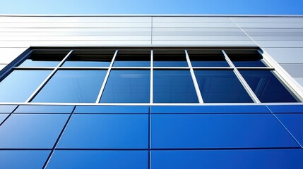 Poster - Reflective Facade of Modern Corporate Structure with Geometric P