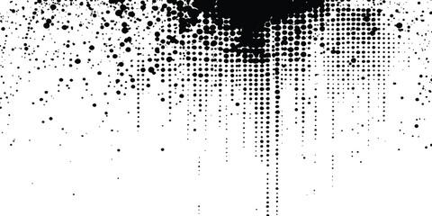 Aufkleber - Black spots, splashes and dotted paint marks on a white background. grunge texture of old background. Grunge black and white distress. Dot texture background. Halftone dotted grunge texture. 