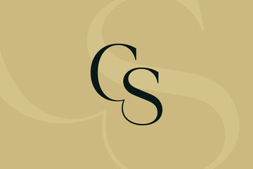 Wall Mural - cs or sc letter logo icon design. classic style luxury initials monogram.