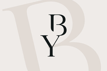 Wall Mural - yb or by letter logo icon design. classic style luxury initials monogram.