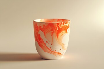 Poster - Intricate, abstract design adorns a round ceramic cup.
