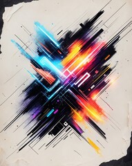 Aufkleber - Abstract colorful geometric graphic design