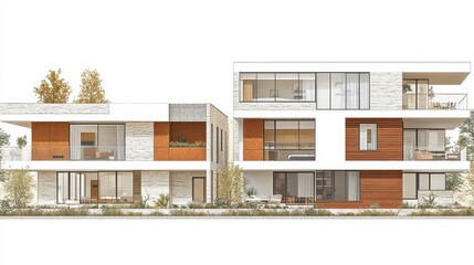 Poster - Contemporary minimalistic residential architecture showcases mod