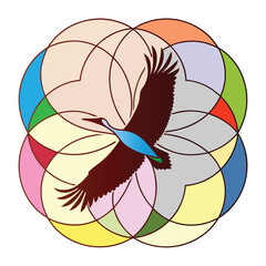 Poster - Flying Mallard Wild Duck vector logo