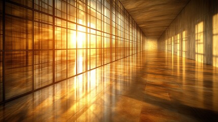 Poster - Illuminated industrial architecture reflecting sunlight creates 