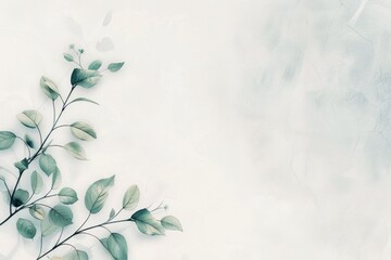 Poster - Green leaves on a beige textured background with shadows. Background image of vibrant color with green leaves. Photography for nature and minimalistic design. Nature environment photography. AIG51.