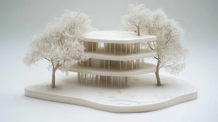 Poster - Architectural miniature showcasing sustainable design and urban 