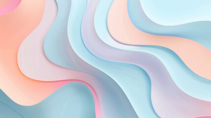 Poster - Abstract pastel geometric shapes with soft gradients. 3D rendering background image of multi colored pastel color with wavy texture. Digital art for modern and minimalistic design. Smooth art. AIG51.