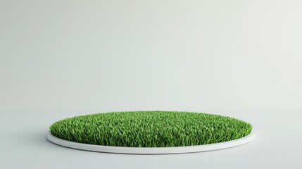 Aufkleber - Circular grass island floating in white space: innovative design