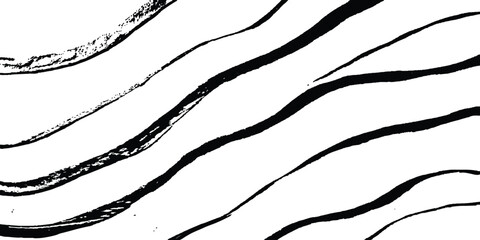 Aufkleber - Abstract black wavy lines on transparent background. Black flowing wave lines set on white and transparent background. Line wavy abstract vector background. Curve wave. Line art striped graphic