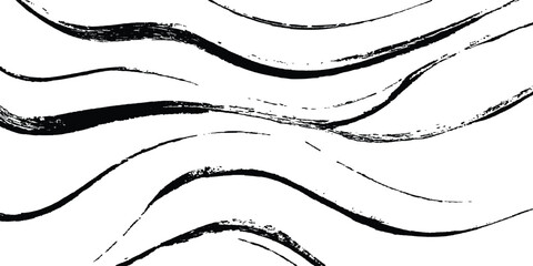 Aufkleber - Abstract black wavy lines on transparent background. Black flowing wave lines set on white and transparent background. Line wavy abstract vector background. Curve wave. Line art striped graphic