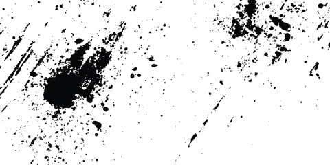 Aufkleber - Vector grunge black and white distressed texture transparent white background. Abstract black ink splash on white background with energetic splatter and unique texture for creative and artistic design