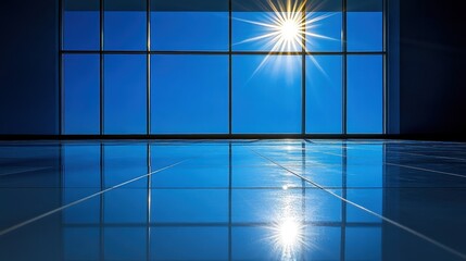 Poster - Sunlight Reflection in Modern Architectural Interior A Minimalis