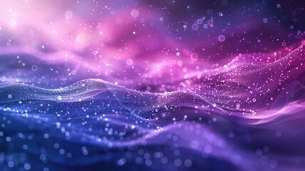 Abstract picture of neon light particle with digital technology style design connecting become dynamic of electric wave movement represent about flowing of data or structure of network system. AIG53.