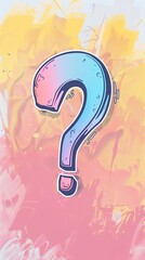 Poster - A unique and visually striking graphic element featuring a bold question mark design set against a textured backdrop