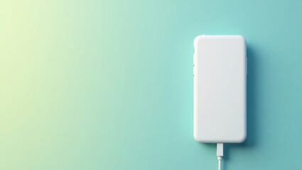 Poster - Vet Telehealth. Modern Healthcare Connection. Isolated background, copyspace.. White phone sits alone in modern setting, symbolizing healthcare connection and isolation from human touch.