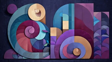 Poster - This silk scarf boasts a unique design, combining a swirling spiral with a 3D surreal illustration, sacred geometry, and a mysterious psychedelic relaxation pattern, all blended into a fractal