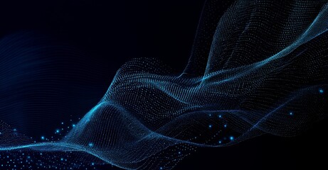 Poster - A futuristic network that connects the dots, set against a computer-generated abstract background