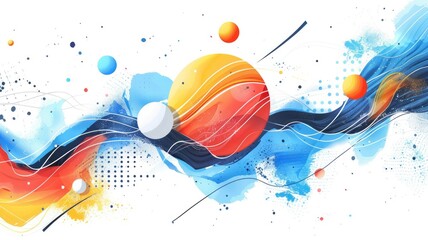 Fototapete - This vibrant abstract artwork represents a dynamic business concept with colorful elements and smooth flowing shapes, perfect for modern presentations.