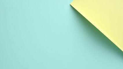 Poster - Zone 2 Cardio. Heart in Isolation. Isolated background, copyspace.. Solitary heart on blue surface contrasts with yellow folded paper, symbolizing emotional isolation and loneliness.