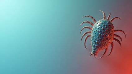 Poster - Zsh. Germle icon isolated. Isolated background, copyspace.. Blue and red Germle icon sits alone on blank space with sense of isolation.
