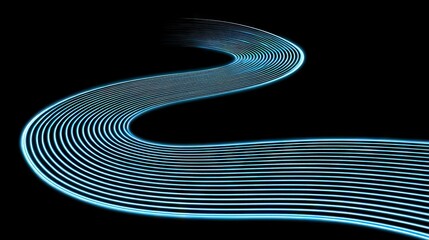 Poster - A 3D illustration featuring an abstract background composed of fractal graphics, including dots, waves, and rays of light