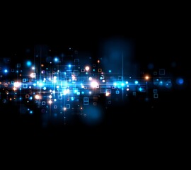 Poster - A futuristic electronic circuit technology background is depicted in a 2D abstract illustration