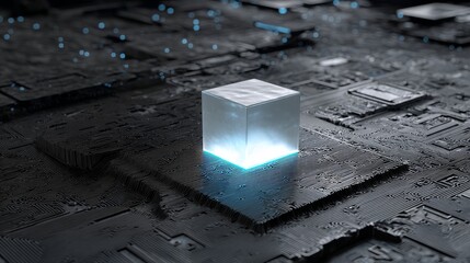Poster - The CPU concept represents Central Computer Processors, as shown in a conceptual and 3D rendered image