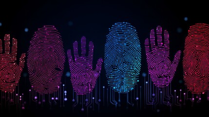 Poster - Personal data is protected by a cyber technology-based security system that includes fingerprint authentication